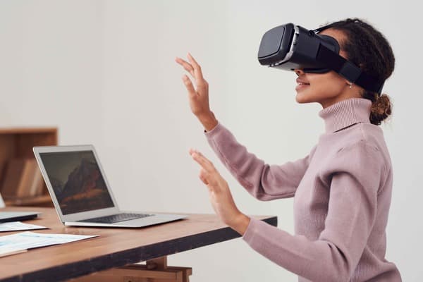 Woman with VR set