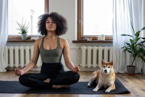 Doing yoga with your dog